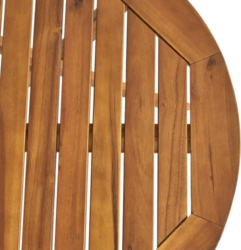 Vista 4 de GDFStudio Juego de bistró plegable de mimbre de madera de acacia al aire libre con sillas y mesa, acabado de teca y marrón