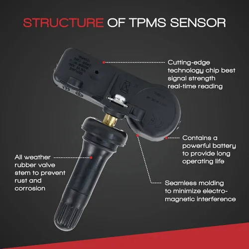 Vista 6 de MOCA - Kit de sensor de sistema de monitoreo de presión de neumáticos (TPMS) de 433 MHz para Chrysler 300 Town & Country, Dodge Challenger Charger