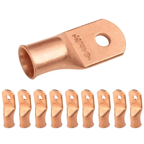 Vista 230 de SELTERM - 5 terminales de anillo resistentes para cable de batería, calibre 1/0 AWG, pernos de 1/2 pulgadas, terminales de calibre 0, ojales