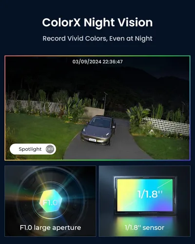Vista 4 de REOLINK Altas PT Ultra - Cámaras de seguridad solares inalámbricas 4K para exteriores, 500 días de duración de la batería, visión nocturna ColorX