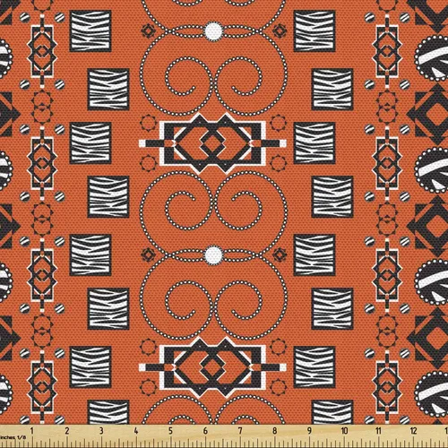 Vista 7 de Ambesonne The Yard - Tela de gato con temática de bosque, diseño de animales en barcos, diseño creativo náutico de vida silvestre, tela decorativa