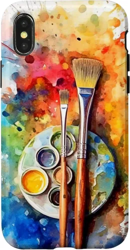 Vista 5 de Watercolor Paints Paleta y pincel pintor artista caso para iPhone 17