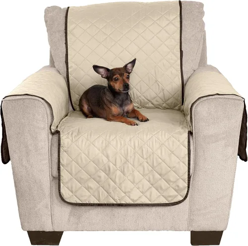 Vista 2 de Furhaven Protector de silla reversible y resistente al agua para perros, gatos y niños, funda acolchada Pinsonic de dos tonos para muebles de sala