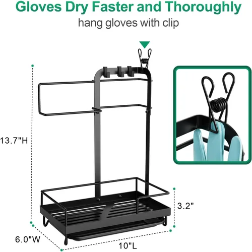 Vista 2 de GSlife Organizador de fregadero de cocina, soporte grande todo en uno con toallero, organizador de encimera resistente a la corrosión con bandeja