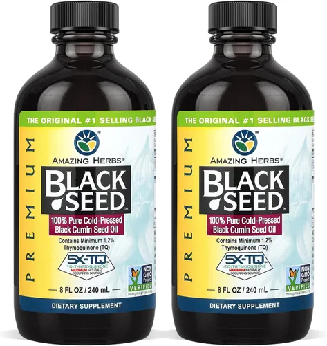 Vista 4 de Amazing Herbs Premium Black Seed Oil Liquid - 8 Fl Oz Glass Bottle
