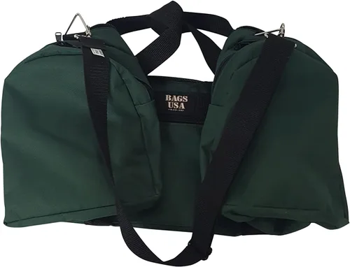Vista 13 de Bolsa de lona triple grande con apertura en U, bolsillo frontal y dos compartimentos laterales, perfecta bolsa de cabina fabricada en Estados Unidos.