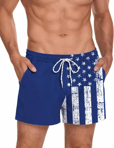 Vista 29 de COOFANDY Men's Swim Trunks Quick Dry Board Shorts Swimwear Bathing Suit Un negro