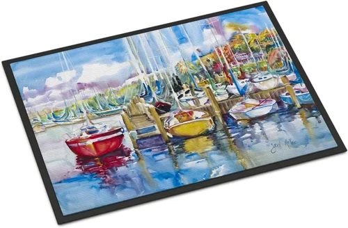 Vista 134 de Caroline's Treasures JMK1017JMAT - Tapete de caza de rana garza azul, 24 x 36 pulgadas, tapete para puerta delantera, interior y exterior