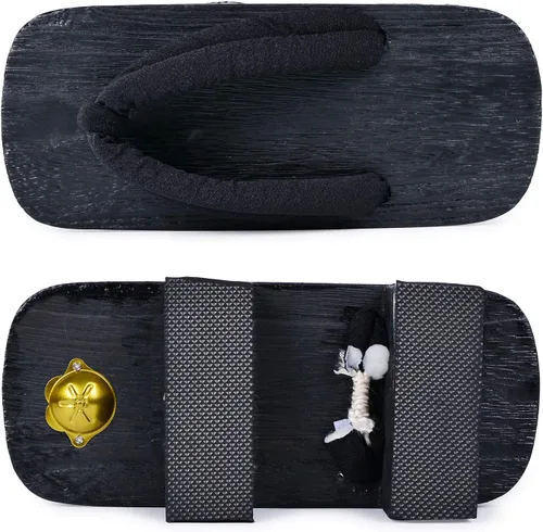 Vista 6 de Zuecos japoneses de madera con calcetines Tabi para hombres y mujeres