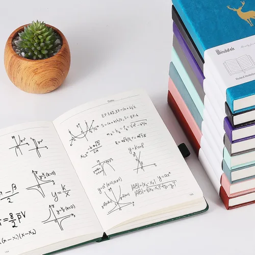 Vista 4 de Cuaderno rayado A5 - 312 páginas numeradas, diarios de cuero para escribir, contenido de 3 páginas de índice, papel grueso de 100 g/m², tapa dura
