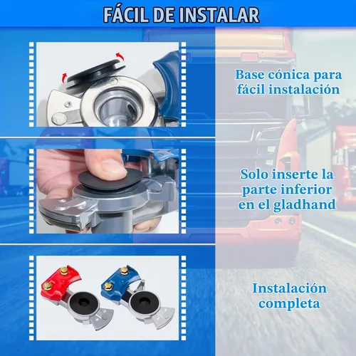 Vista 4 de Glad Hands, 3 juegos de aluminio azul y rojo Gladhands de emergencia 3 manos alegres con 6 sellos