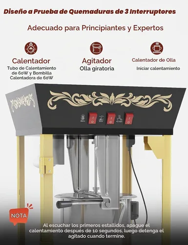 Vista 5 de Máquina de palomitas de maíz de 12 onzas, fabricante de palomitas