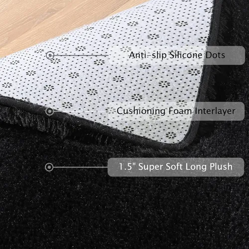 Vista 129 de Softlife Alfombra naranja para dormitorio, alfombra de felpa esponjosa para sala de estar para niñas, alfombra lanuda para niños, alfombra suave