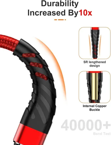 Vista 2 de Cable de carga para iPhone de 3 pies para [certificado MFi de Apple], (paquete de 2) cable Lightning CyvenSmart de 3 pies, cable de carga rápida