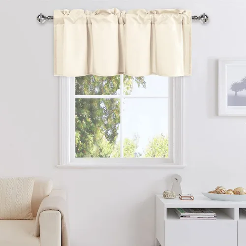 Vista 50 de DWCN Cortinas de Cenefa para Sala de Estar, Cocina, Baño/Sótano - Aqua Sólido, 1 Panel, 42 x 12 Pulgadas, Oscurecimiento de Habitación Solid Short