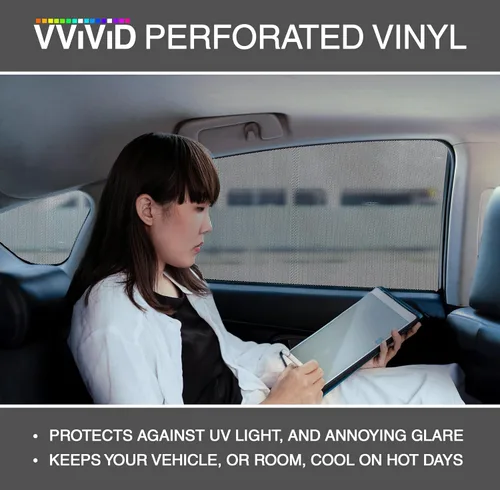 Vista 5 de VViViD Película de vinilo perforada blanca para ventana para evitar golpes de pájaros (12 x 54 pulgadas)