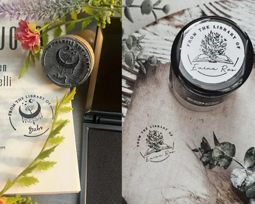 Vista 7 de Más de 10 diseños de grabador de libros personalizados con tu nombre de la biblioteca de, libro pertenece a, Floral Ex Libris, gran regalo
