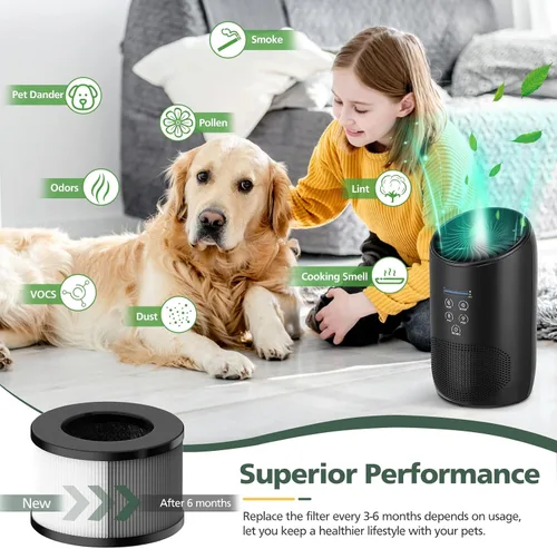 Vista 6 de Filtro de repuesto HEPA BS-03 compatible con PARTU y Slevoo BS-03 HEPA purificador de aire con sistema de filtración 3 en 1, 1 paquete