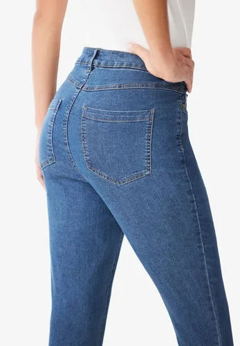 Vista 2 de Woman Within Jeans elásticos de pierna recta de 5 bolsillos Banana