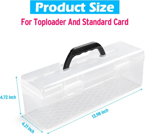 Vista 3 de SUNEZLGO Caja de almacenamiento para Toploader, caja de almacenamiento de tarjetas intercambiables de plástico, estuche de naipes de juego, grande