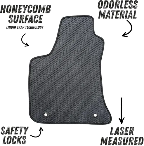 Vista 3 de ecoMats Alfombrillas para todo tipo de clima para Dodge Charger RWD 2011 a 2023 / Chrysler 300 RWD 2011 a 2023, juego delantero y trasero, negro