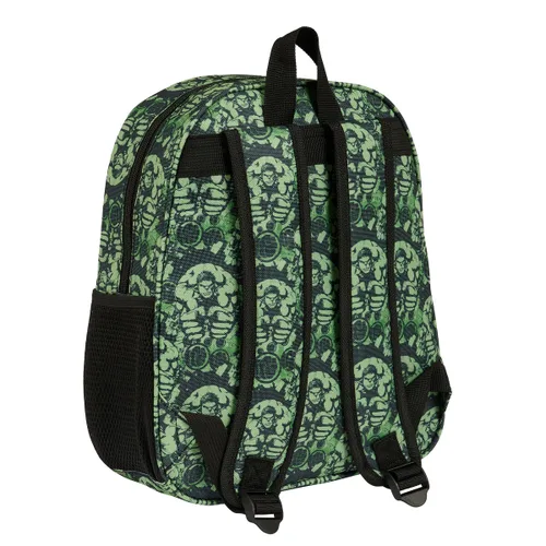 Vista 4 de Mochila Infantil 3D Hulk Negro Verde 27 x 33 x 10 cm