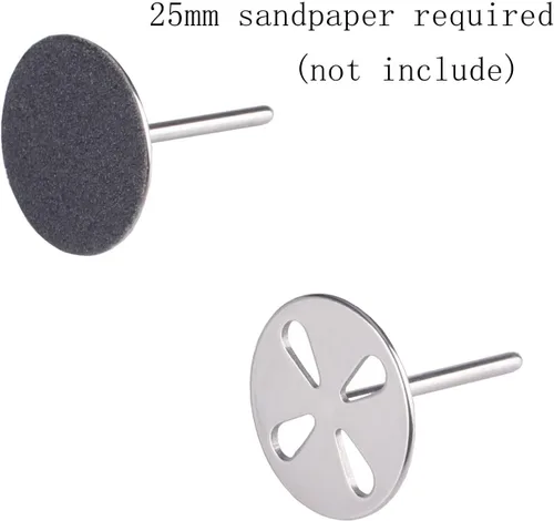 Vista 4 de Brocas de metal para disco de papel de lija de 0.984 in, broca de disco de lija de pedicura Mango 3/32, herramienta eléctrica de lima de pie