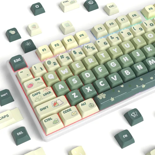 Vista 33 de Guffercty kred XDA Profile - Teclas negras minimalistas 75% Dye-sub PBT con teclas ISO para teclado mecánico MAC 60% 65% 75% 96% (muñeca negra)