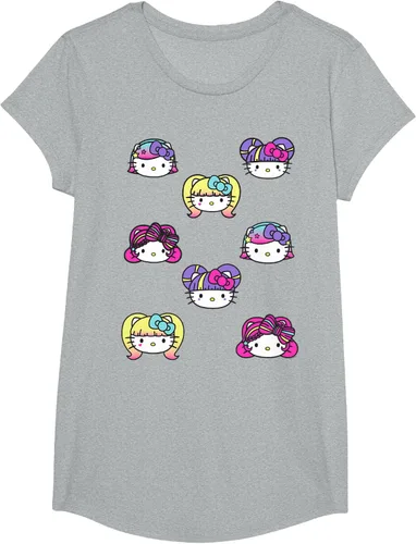 Vista 84 de hello kitty Kawaii Multi peinado Tee, Azul (Heather blue)