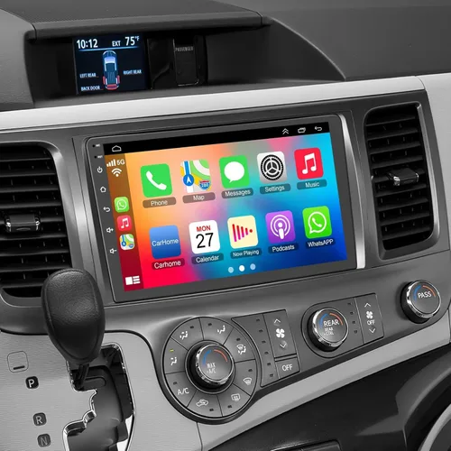 Vista 10 de Estéreo de coche de doble DIN con reproductor de CD/DVD, estéreo de automóvil con pantalla táctil de 7 pulgadas con Apple CarPlay y Android Auto