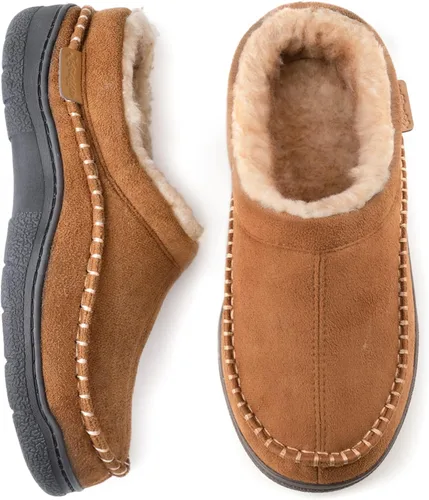 Vista 16 de Zigzagger - Pantuflas tipo mocasín para hombre, para interiores y exteriores, pantuflas cálidas, cómodas, mullidas y anchas
