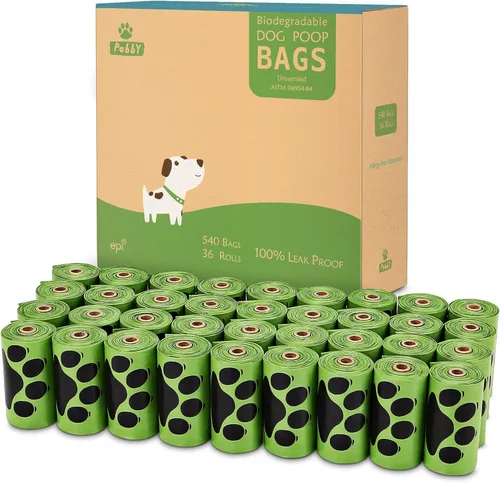 Vista 8 de Bolsas de excremento para perros, 225 bolsas de perro para excrementos, sin perfume, 15 rollos de repuesto, 9 x 13 pulgadas de grosor para perros