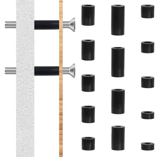 Vista 6 de 1000 piezas de espaciadores de tornillos para tomas eléctricas, espaciador redondo de nylon para tornillos M3 M4, espaciadores negros sin rosca, kit