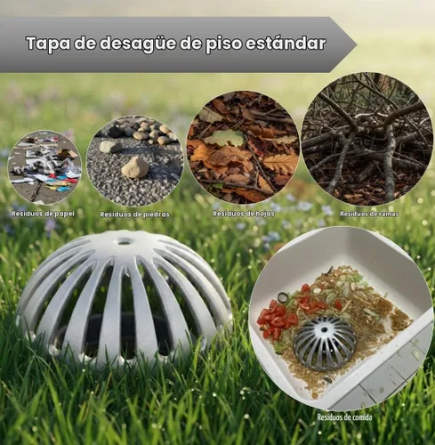 Vista 5 de Leyso Cubierta de drenaje de suelo de cúpula de aluminio resistente y colador de drenaje, cubierta de drenaje extraíble para exteriores, colador