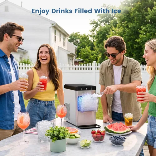 Vista 7 de COWSAR 35Lbs/24H Nugget Ice Maker Countertop, Ready in 6 Mins Pebble Ice Maker Machine, Self-Cleaning Countertop Ice Makers with Ice Scoop&Basket