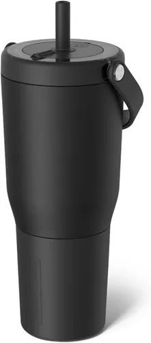Vista 35 de BrüMate Resa - Vaso de viaje 100% a prueba de fugas de 25 onzas con asa y pajilla, popote SoftSip flexible, funda de silicona para mayor