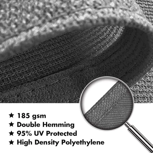 Vista 4 de KANAGAWA Toldo cuadrado de 6 x 6 pies, color gris oscuro, tamaño personalizado, 185GMS KW1212, con bloqueo UV, para patio y jardín