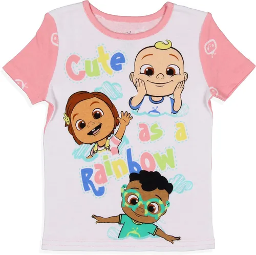 Vista 2 de Komar Kids CoComelon - Conjunto de pijama de manga corta con pantalones cortos para niñas pequeñas