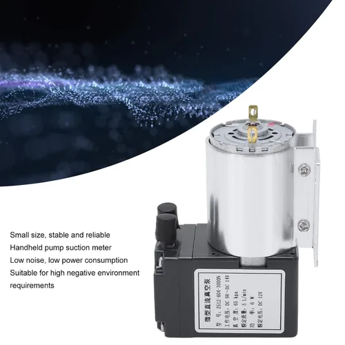 Vista 3 de Mini bomba de vacío DC 12V - Compresor de aire de bomba de micro diafragma de 6 W, bomba de succión de aire de presión negativa de aluminio