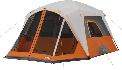 Vista 9 de CORE Tienda de campaña para camping familiar Tienda de campaña portátil para 4 personas y 6 personas con bolsa de transporte para acampar al aire