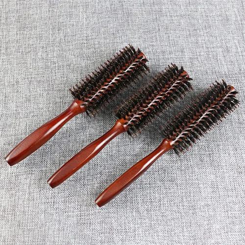 Vista 9 de 2 cepillos redondos para el cabello con cerdas de jabalí, cepillo de pelo rizado para secar, peine desenredante, peine de masaje, herramientas