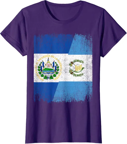 Vista 11 de Camiseta Half El Salvador Bandera de Guatemala con raíces guatemaltecas