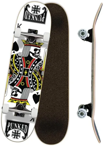 Vista 12 de Poker Series Pro Complete Skateboard 7.75” x 31” – Double Kick Concave Deck, ABEC-9 Bearings, 54mm Wheels, Aluminum Alloy Trucks, BlackWidow Grip