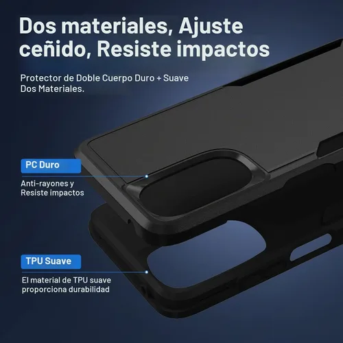 Vista 5 de Funda para Moto G 5G 2022, con protector de pantalla [prueba de caídas de grado militar], funda protectora resistente de servicio pesado robusto a