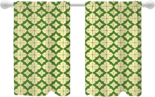 Vista 92 de Shrahala Art Nouveau Floral Pattern Blackout Curtain Tiers, Delicate Vine and Flower Design Kitchen Valance Light Blocking Tier Drapes with Rod