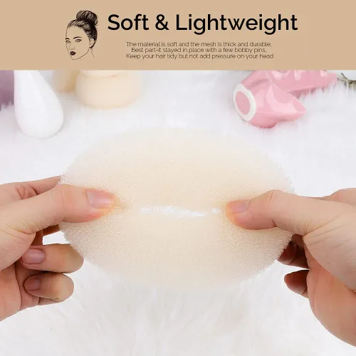 Vista 8 de Teenitor 4 piezas para hacer moños de pelo en forma de dona (extra grande, grande, mediano, pequeño) con horquillas para el cabello, 20