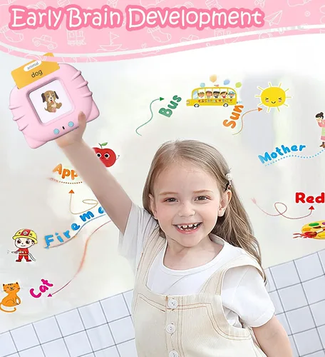 Vista 3 de Tarjetas flash de 510 palabras visuales parlantes para niños pequeños, juguetes de bolsillo para hablar para niños pequeños, tarjetas flash