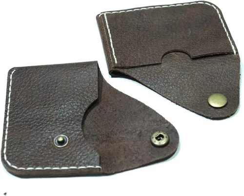 Vista 58 de Leather Card Holder Wallet, Compact Design with Slots for Cards and Cash (light brown)