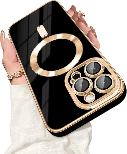 Vista 8 de Dinick Funda diseñada para iPhone 13 con magnética [cubierta de cámara integrada] compatible con MagSafe suave TPU con purpurina, antiarañazos