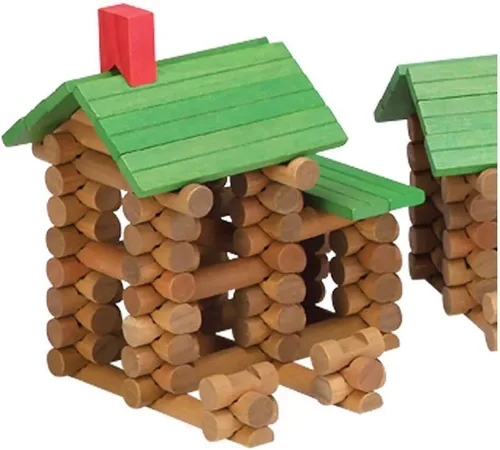 Vista 4 de Tumble Tree Timbers - Juego de construcción de madera - 450 piezas. Construye cabañas de troncos. Juguete educativo STEM